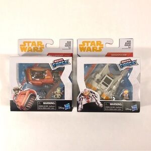 Disney Star Wars Micro Force Rey’s Speeder (Jakku) & Snowspeeder Lot of 2!